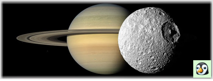 Lua Mimas e Saturno